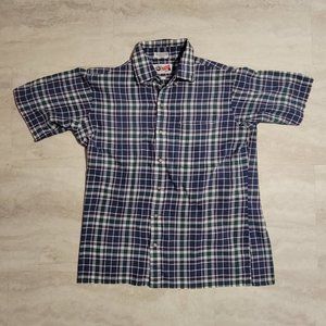 Vintage Arrow Sport Shirt Men's Large Button Up Short Sleeve Colorful Plaid